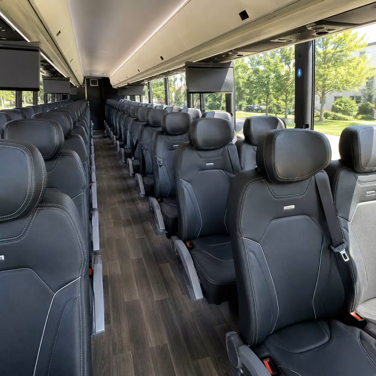 40 56 passenger charter bus inside